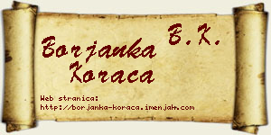 Borjanka Koraca vizit kartica